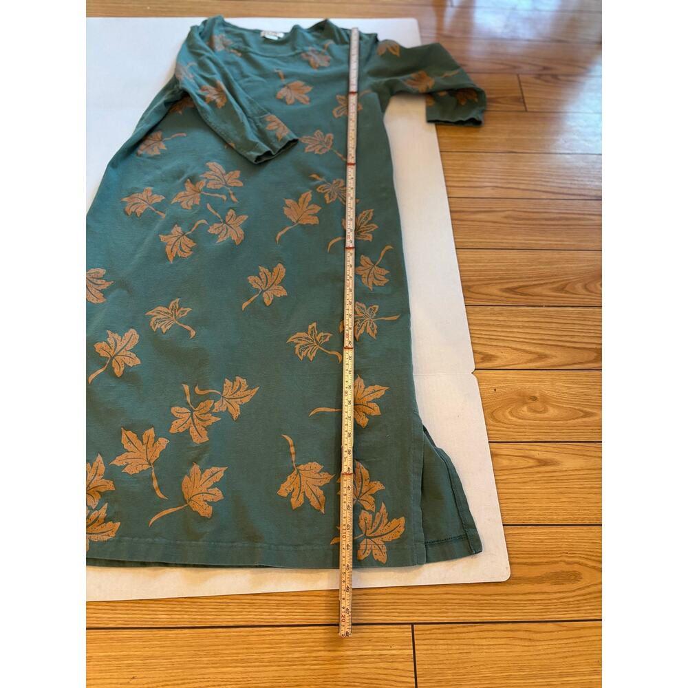 M. Mac long green 100% cotton comfort above ankle maxi
green & gold dress sz Lg - Picture 10 of 11